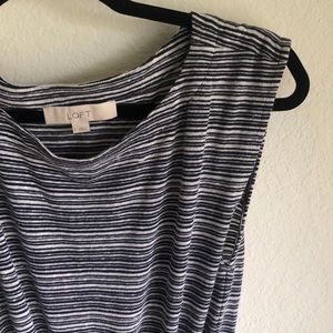 Loft tie waist dress - navy striped